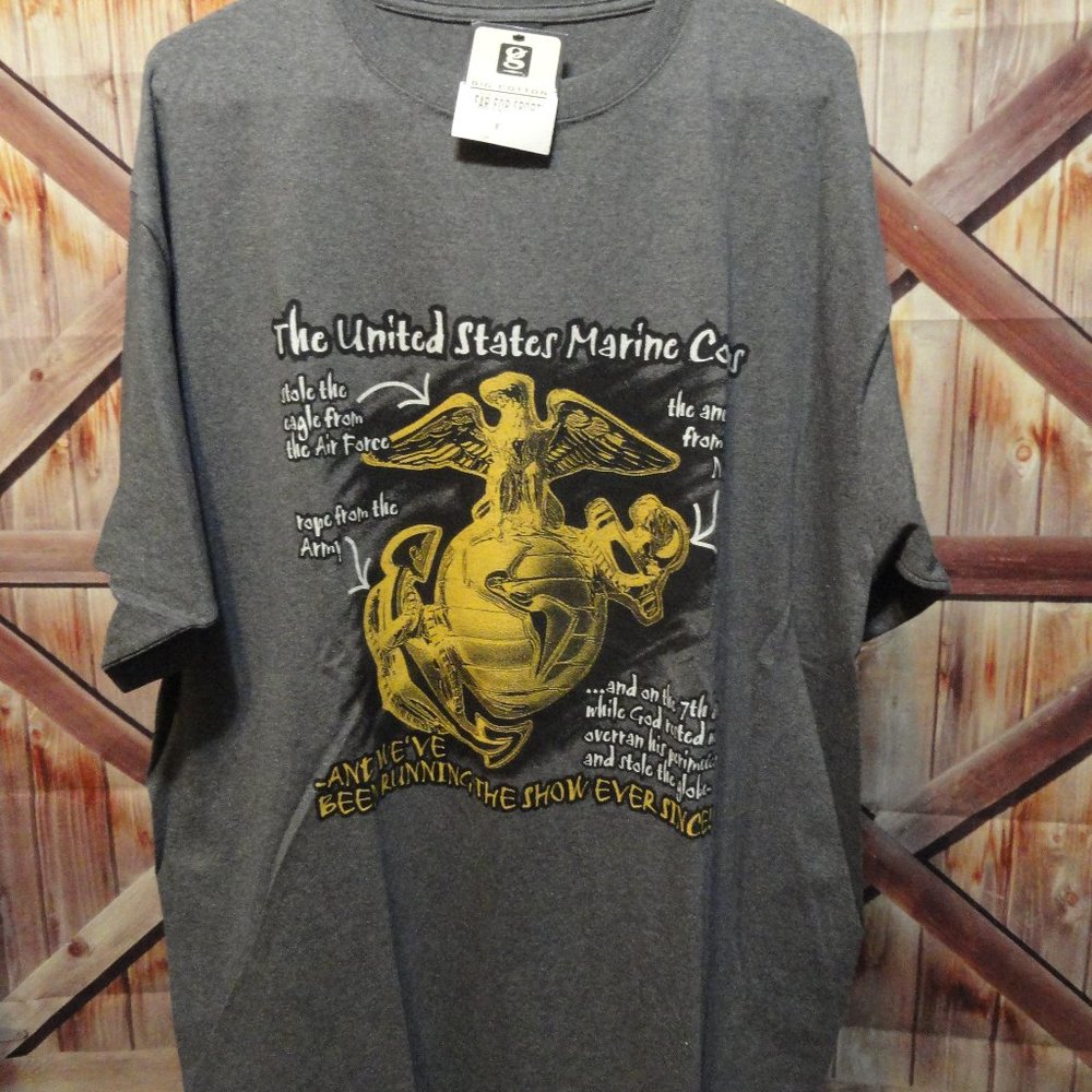 USMC Marine corps graphic Detailed T NWT~military fan~HOORAH! - Picture 1 of 4